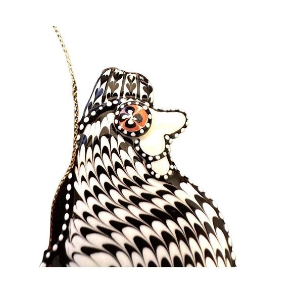 Irma Starr SlipWare Clay Pottery Happy‎ Holidays Chicken/Rooster Ornament - Picture 7 of 7